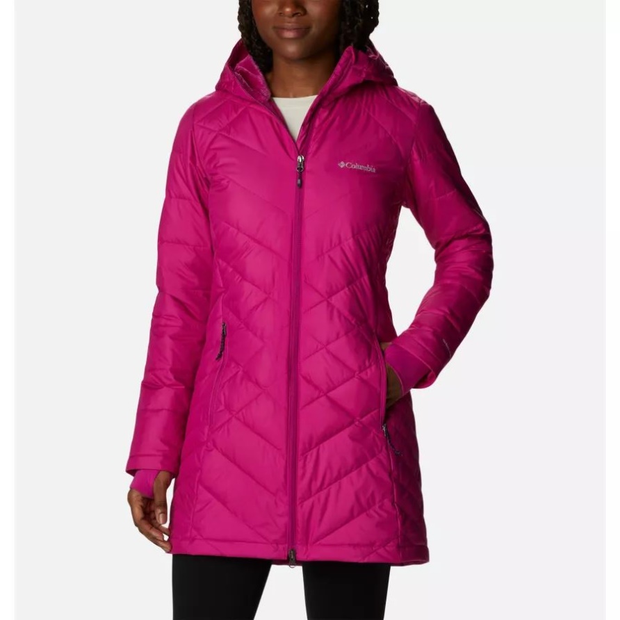 Wild Fuchsia Columbia Himmlische Lange Kapuzenjacke Für Damen