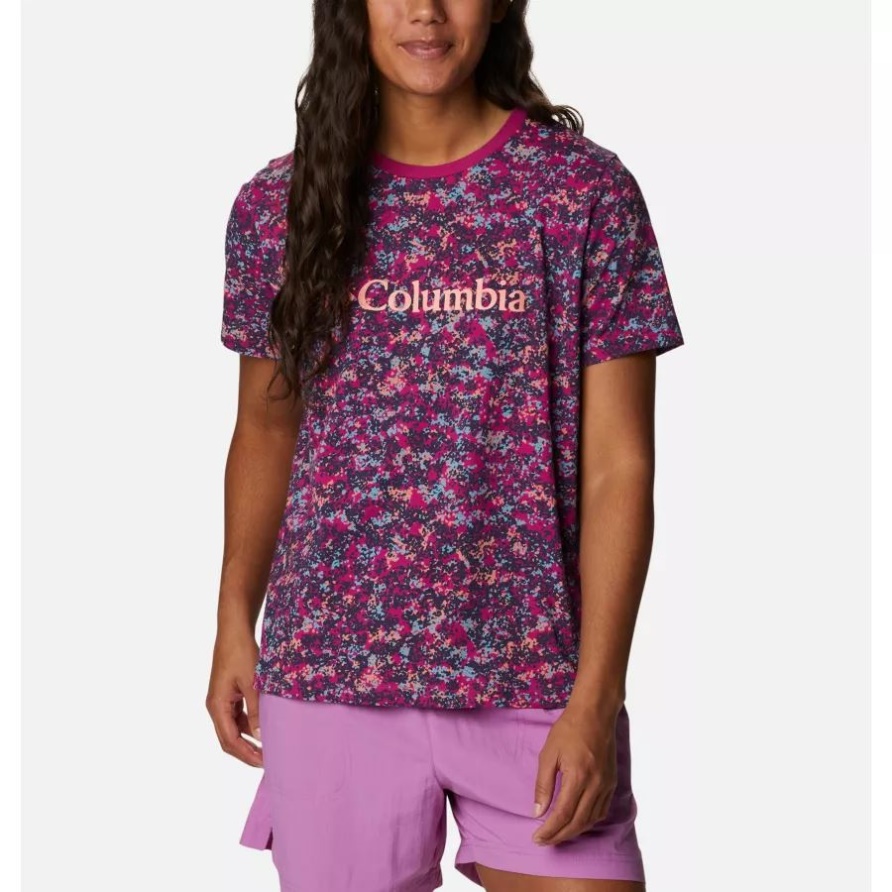 Wilde Pinkfarbene Dotty Verkleidung Kolumbien-Frauen Nordkaskaden Bedrucktes T-Shirt