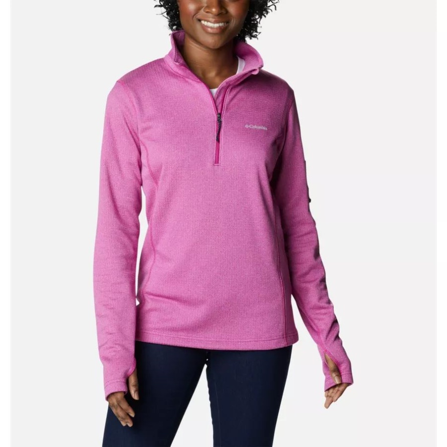 Wild Fuchsia Heather Columbia Park View Damen-Fleece Mit Halbem Reißverschluss