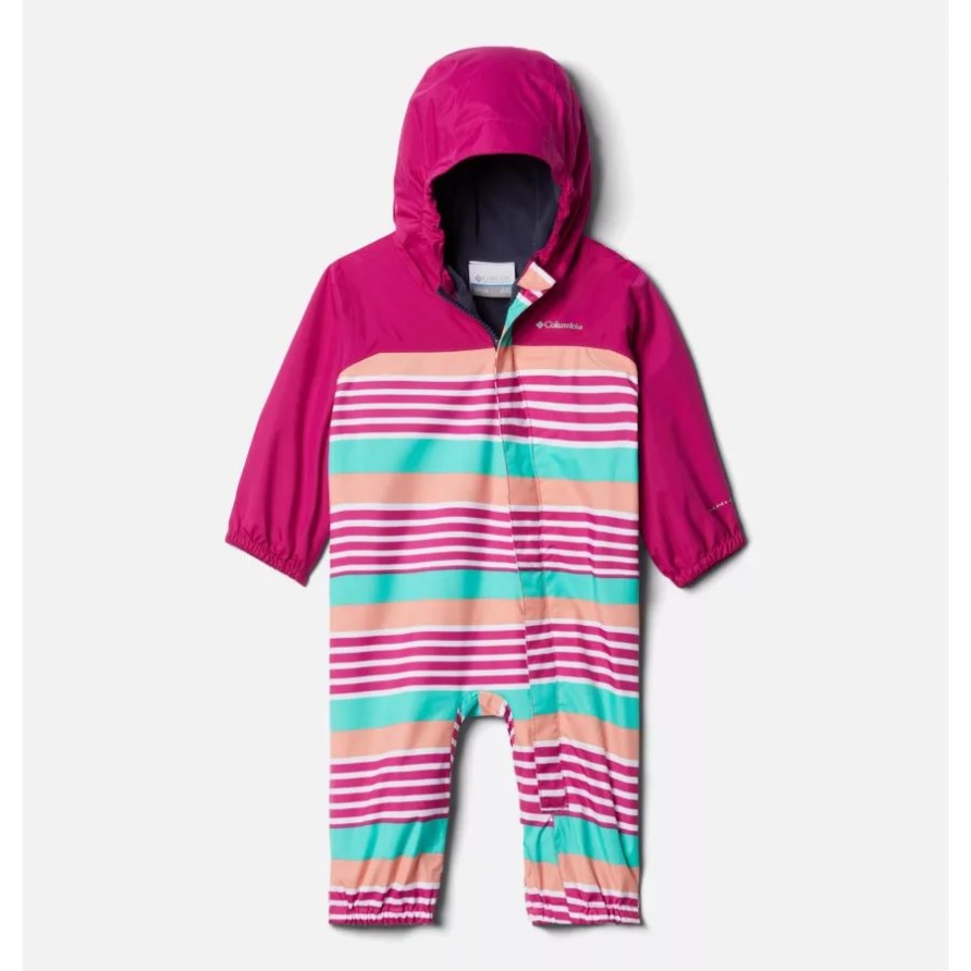 Wild Fuchsia Milo Stripe/wild Fuchsia Columbia Infant Critter Jitters Ii Wasserdichter Anzug