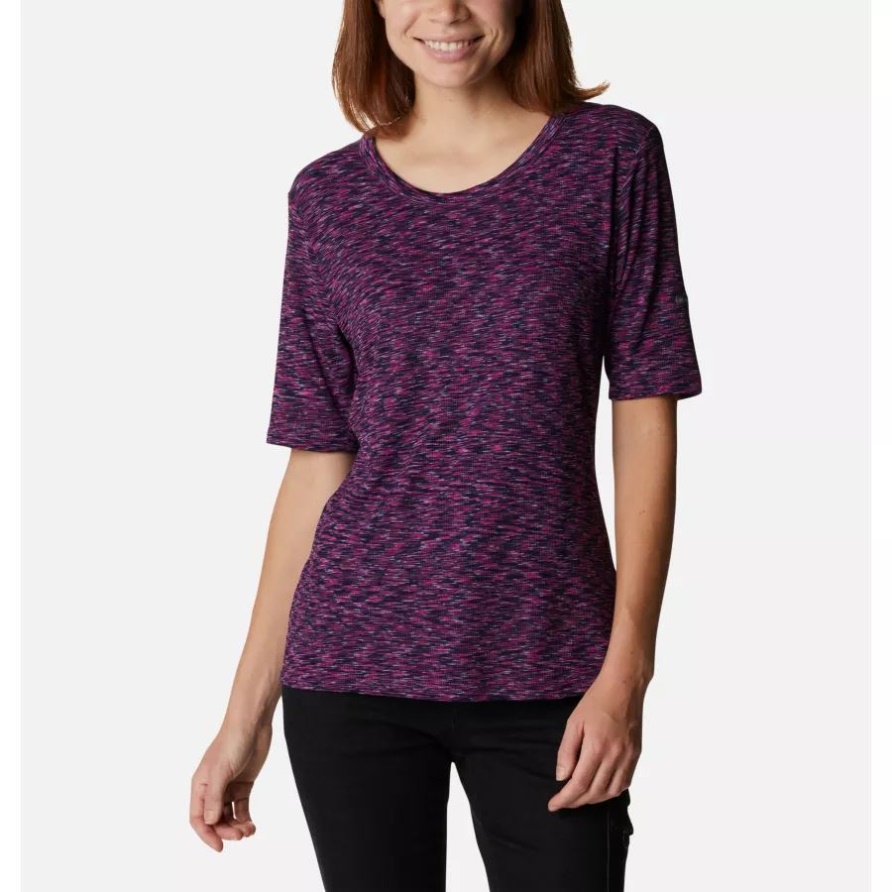 Wild Fuchsia Spacedye Columbia Kurzarmshirt Stanley Park Für Damen