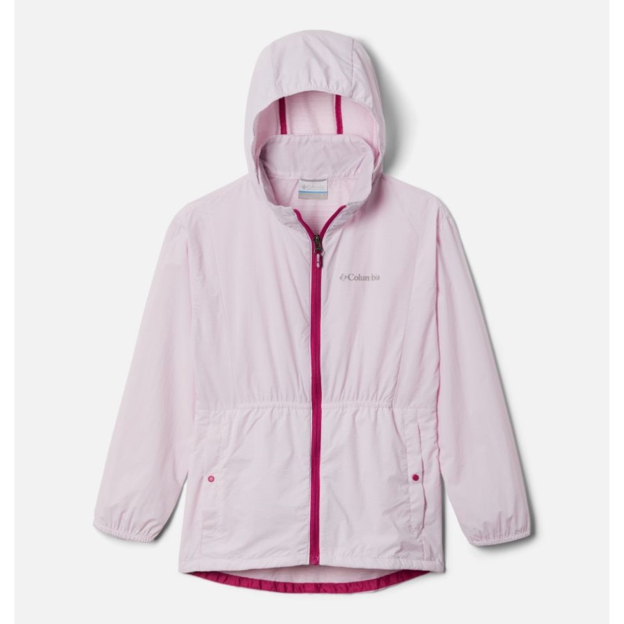 Wild Fuchsia/weiße Punchbowl-Jacke Für Mädchen Columbia