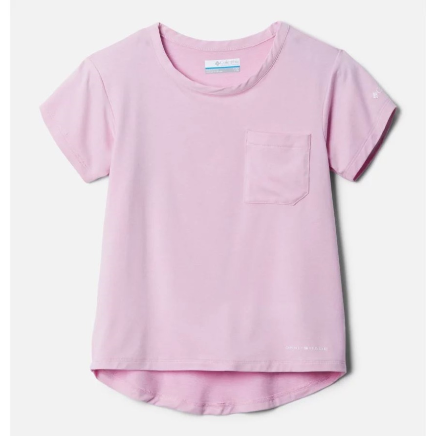 Tech-Trail-T-Shirt Für Mädchen Mit Wildrose-Heizung Columbia