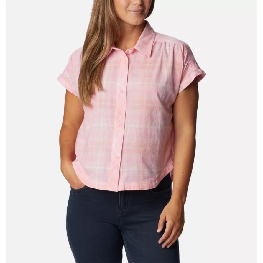 Wild Rose/multi Kariertes Damen-kurzarmshirt Camp Henry Iv Columbia