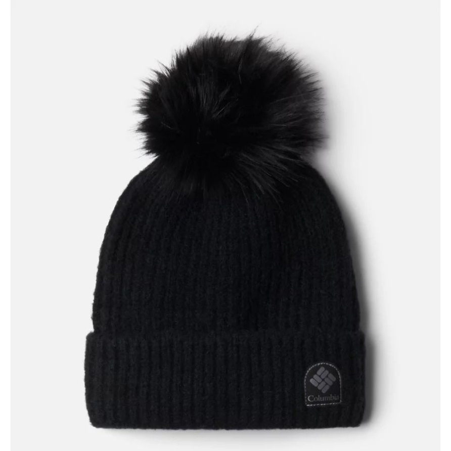 Winter Blur Pom Pom Beanie Black Columbia Brand