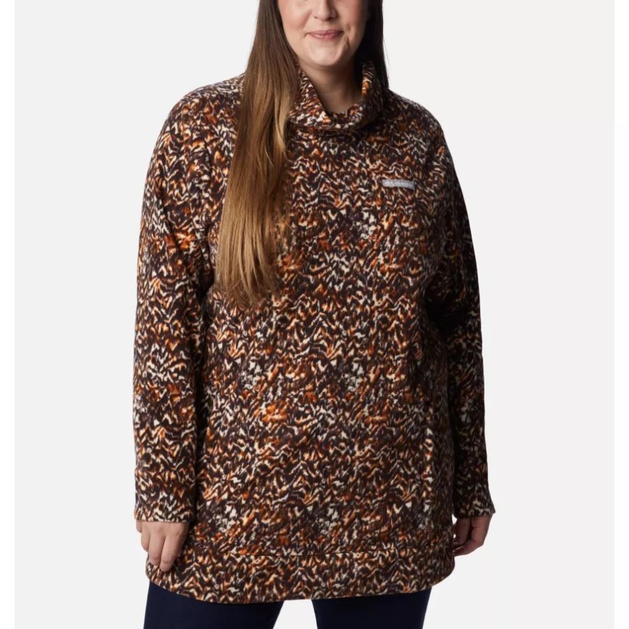Ali-Peak-Fleece-Tunika Für Damen In Übergröße Columbia Warm Copper Terrain Print