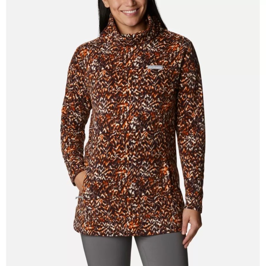 Ali Peak Fleece-Tunika Für Damen Warm Copper Terrain Print Columbia