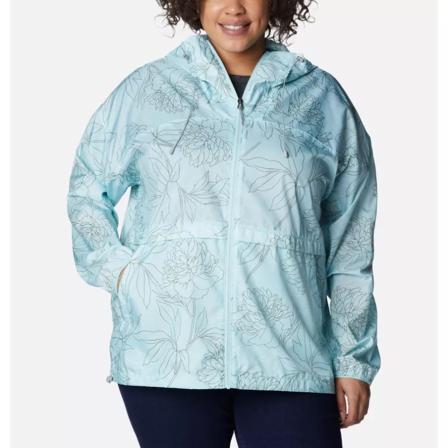 Alpine Chill-Windjacke Für Damen In Übergröße Columbia Icy Morn Leafy Lines