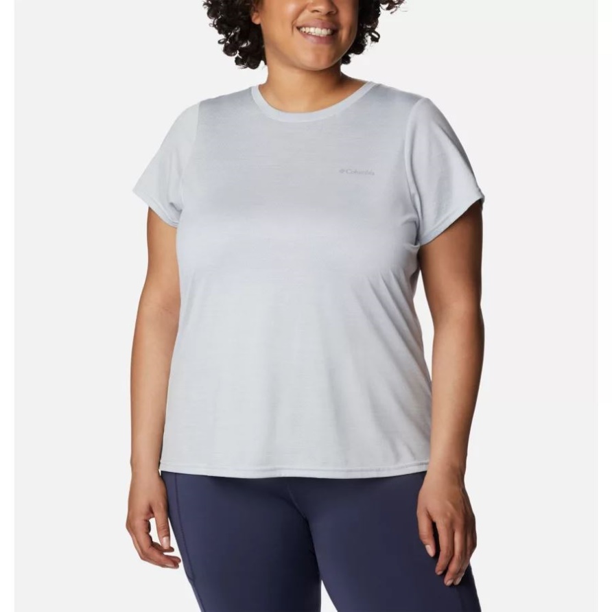 Alpine Chill Zero Kurzarmshirt Für Damen Plus Größe Columbia White Heather
