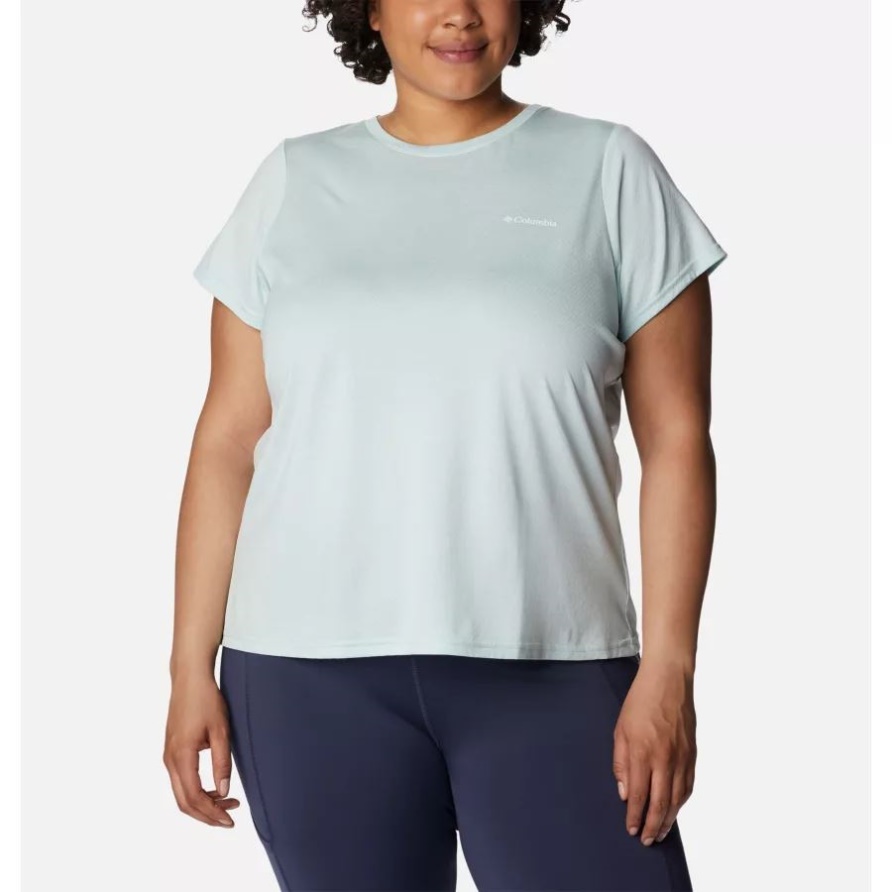 Alpin Chill Zero Kurzarmshirt Für Damen Plus Größe Icy Morn Heather Columbia