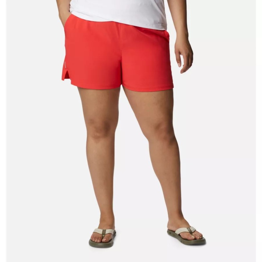 Alpine Chill Zero Damen Shorts Plus Size Red Hibiscus Columbia