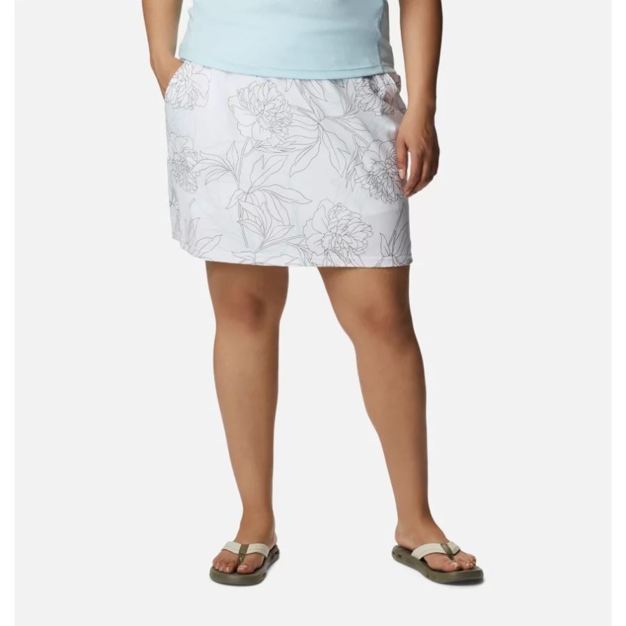 Alpin Chill Zero Skort Für Damen In Großen Größen, Weiß, Grün, Multi, Columbia