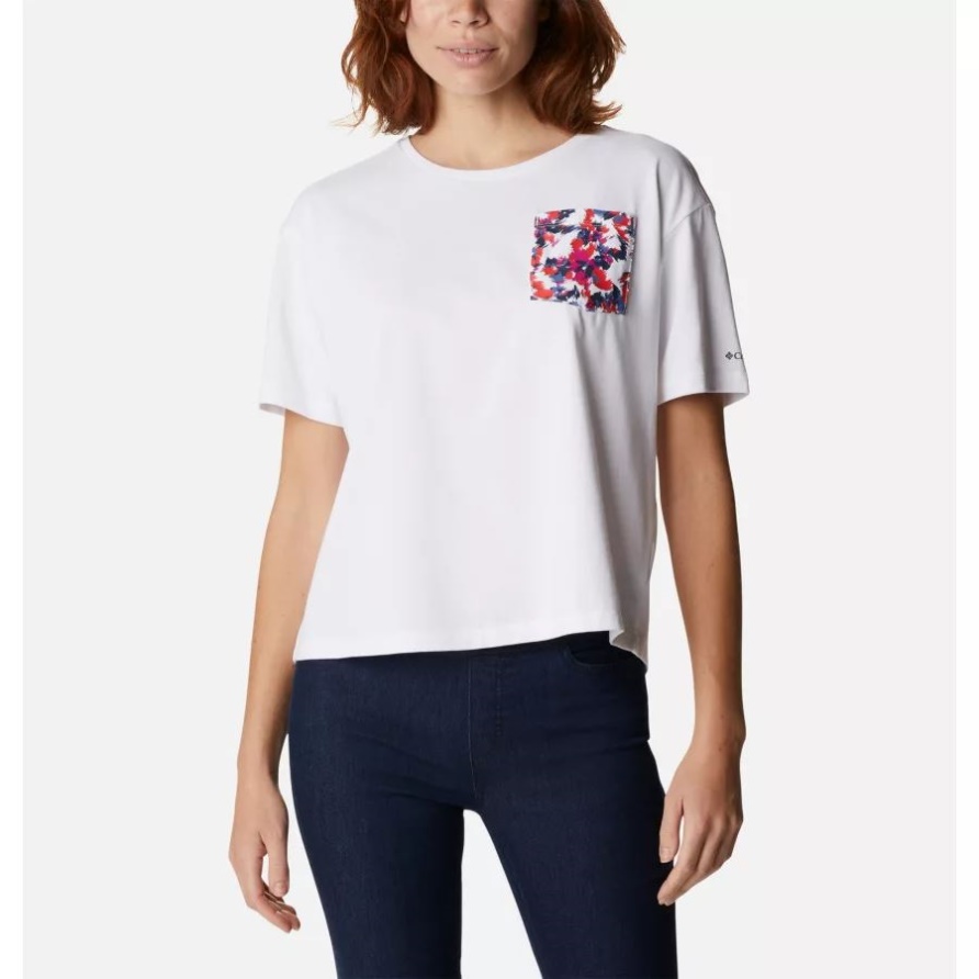 Alpine Way Ii Damen-freizeit-t-shirt Columbia White/white Multi Typhoon Bloom