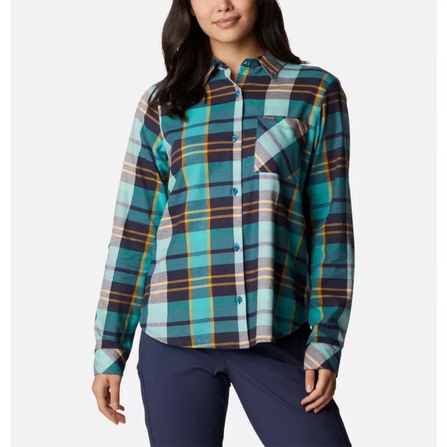 Jederzeit Lässiges Ii Langärmliges Dehnungs-t-shirt Für Damen Nächtliches Madras Columbia
