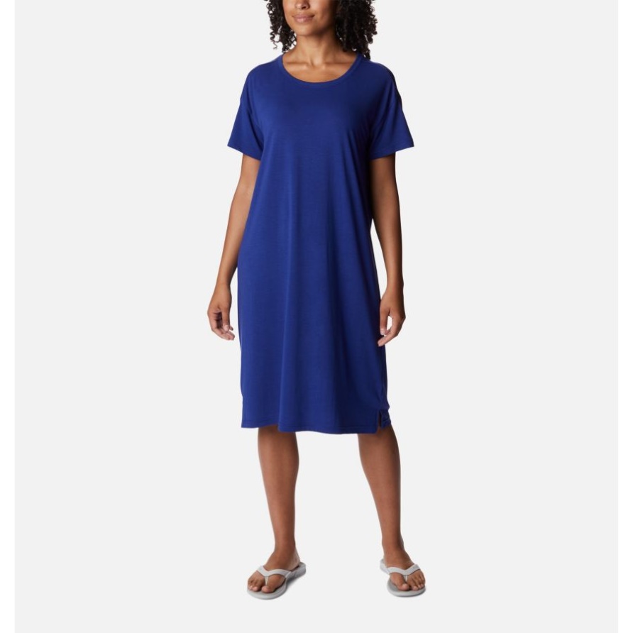 Damen-Strick-T-Shirt-Kleid Columbia Dark Sapphire