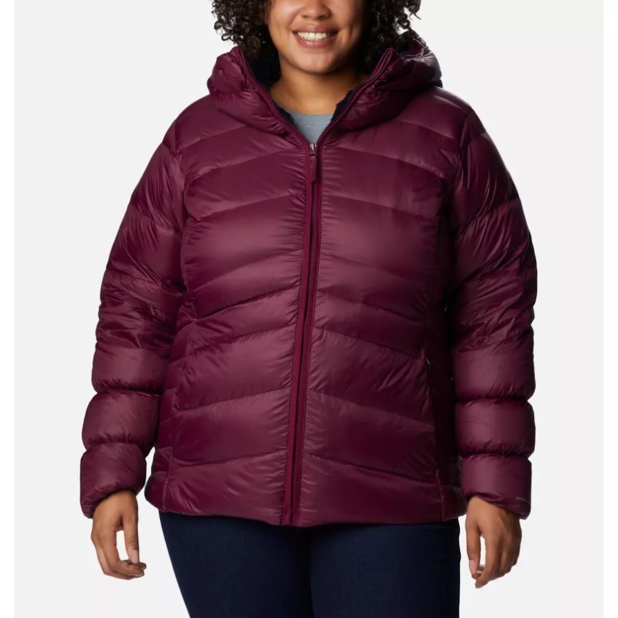 Damen Herbst Park Daunenjacke Mit Kapuze Plus Größe Marionberry Columbia