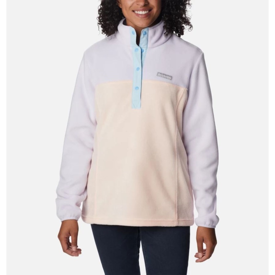 Benton Springs 1/2 Druckknopf-Pullover Für Damen Pfirsichblüte/Purple Tint/Spring Blue Columbia