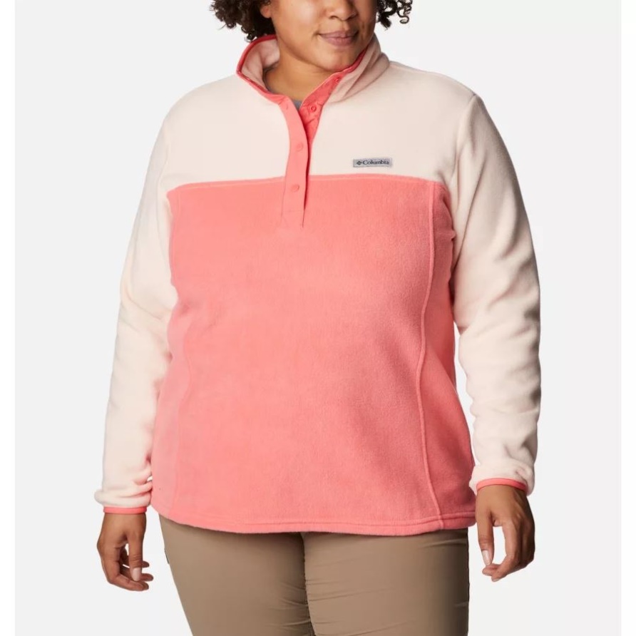 Benton Springs 1/2-Druckknopf-Pullover Für Damen In Übergröße In Blush Pink/Peach Blossom Columbia