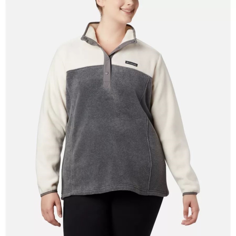 Benton Springs 1/2 Snap-Pullover Für Damen Plus Größe City Grey Heather/Chalk Columbia