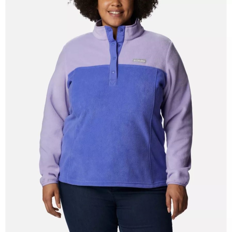 Benton Springs 1/2-Druckknopf-Pullover Für Damen In Übergröße, Lila Lotus/Frosted Purple Columbia