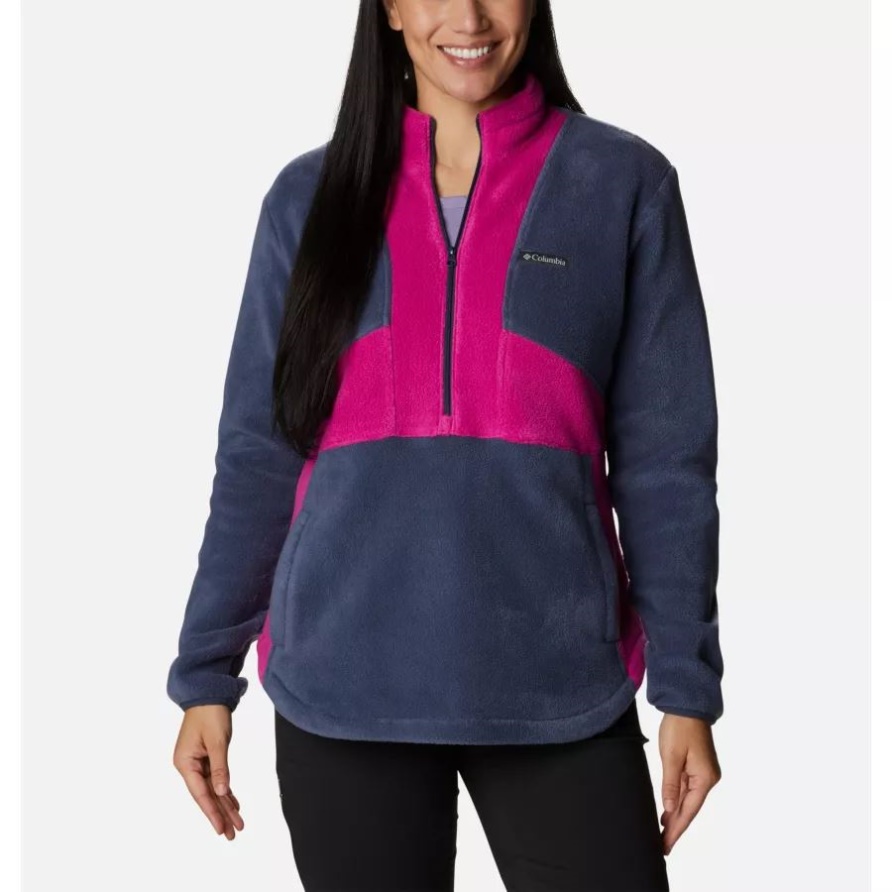 Benton Springs Colorblock-Fleecepullover Mit Halbem Reißverschluss Für Damen Columbia Nachtaktiv/wild Fuchsia