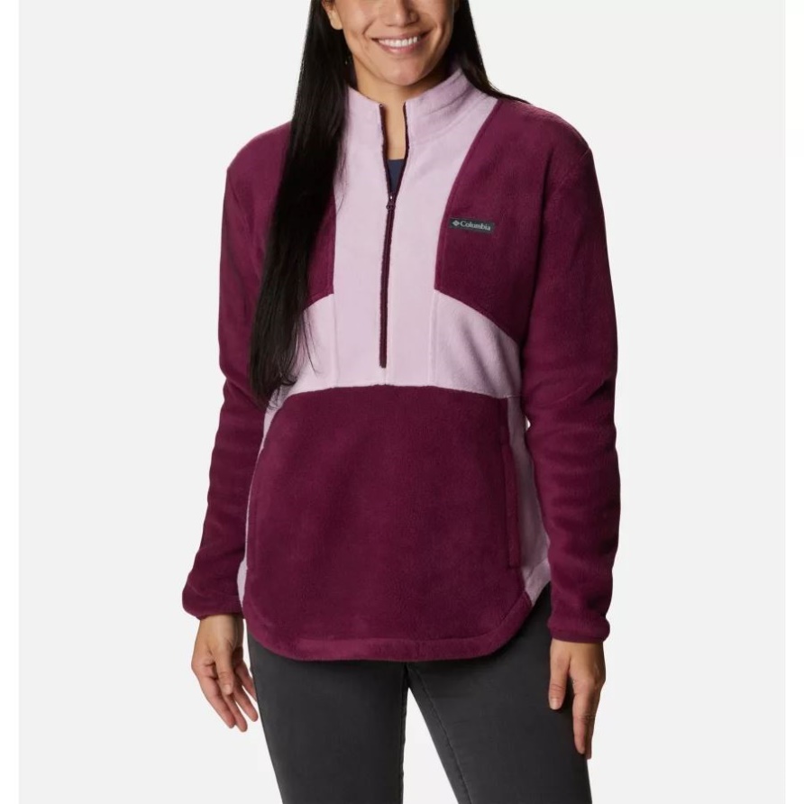 Benton Springs Colorblock-Fleecepullover Mit Halbem Reißverschluss Für Damen Marionberry/Aura Columbia