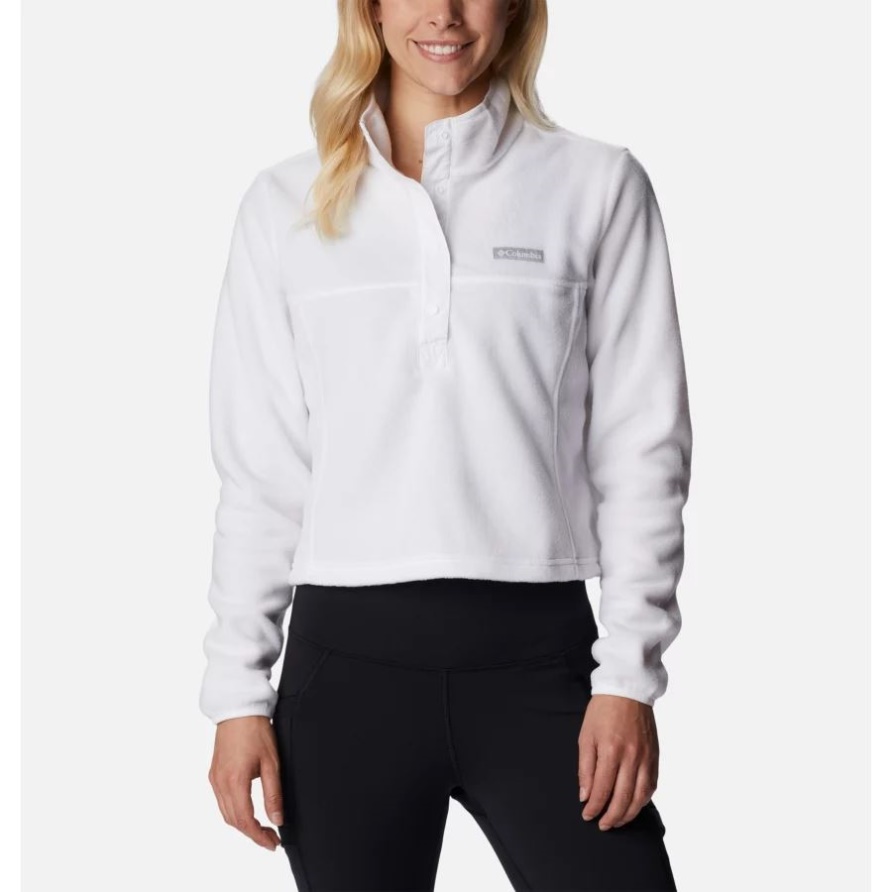Damen-Benton-Federn, Kurzes Fleece, Weiß, Kolumbien