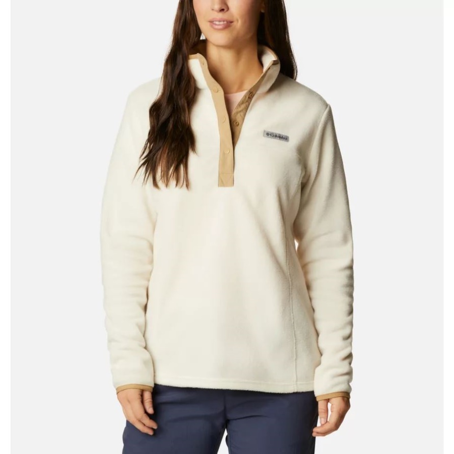 Benton-Federn-Pullover Mit Halben Druckknöpfen Für Damen Columbia Chalk/Beach