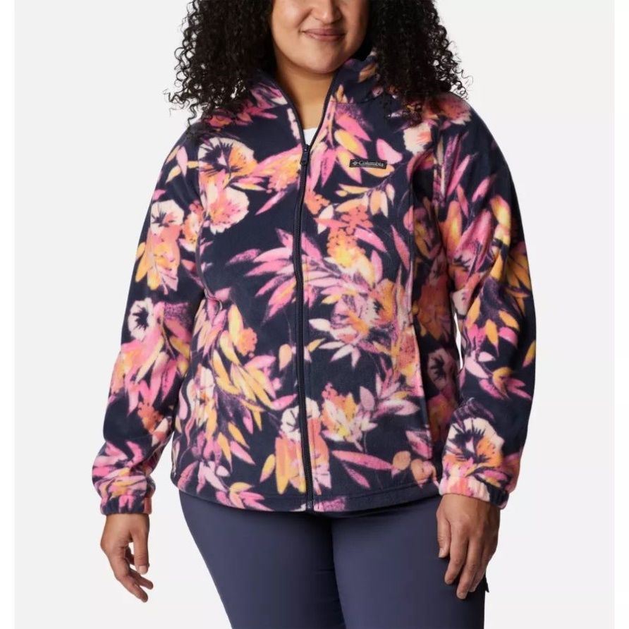 Mit Benton Springs Bedruckte Fleecejacke Mit Durchgehendem Reißverschluss Für Damen Plus Größe Columbia