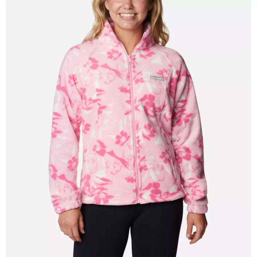Benton Springs-Fleecejacke Mit Durchgehendem Reißverschluss Für Damen Wildrose/Pop-Flora-Farbton Columbia