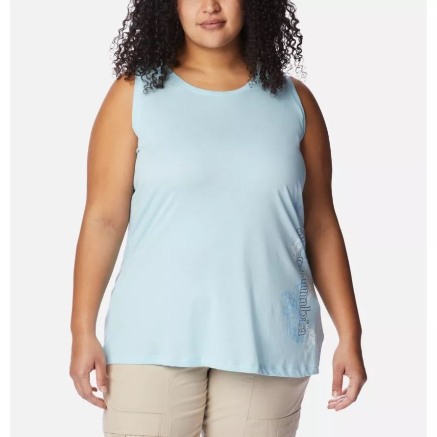Bluff Mesa Tanktop Für Damen Plus Größe Frühlingsblau Hthr/blooming Lines Graphik Columbia