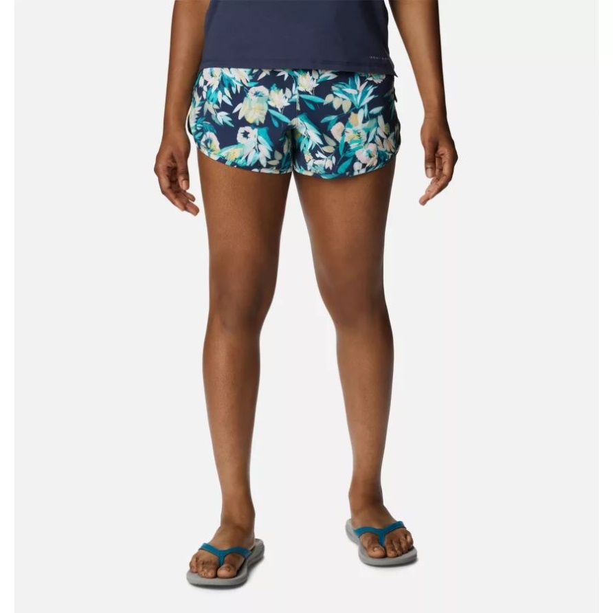 Damen-Shorts Mit Bogata-Bay-Stretch-Print Helles Aqua/Wisterian Columbia
