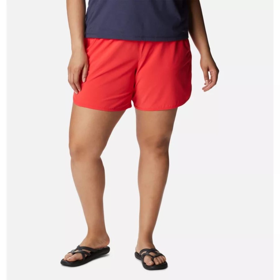 Bogata Bay Stretch-Shorts Für Damen In Übergröße Red Hibiscus Columbia