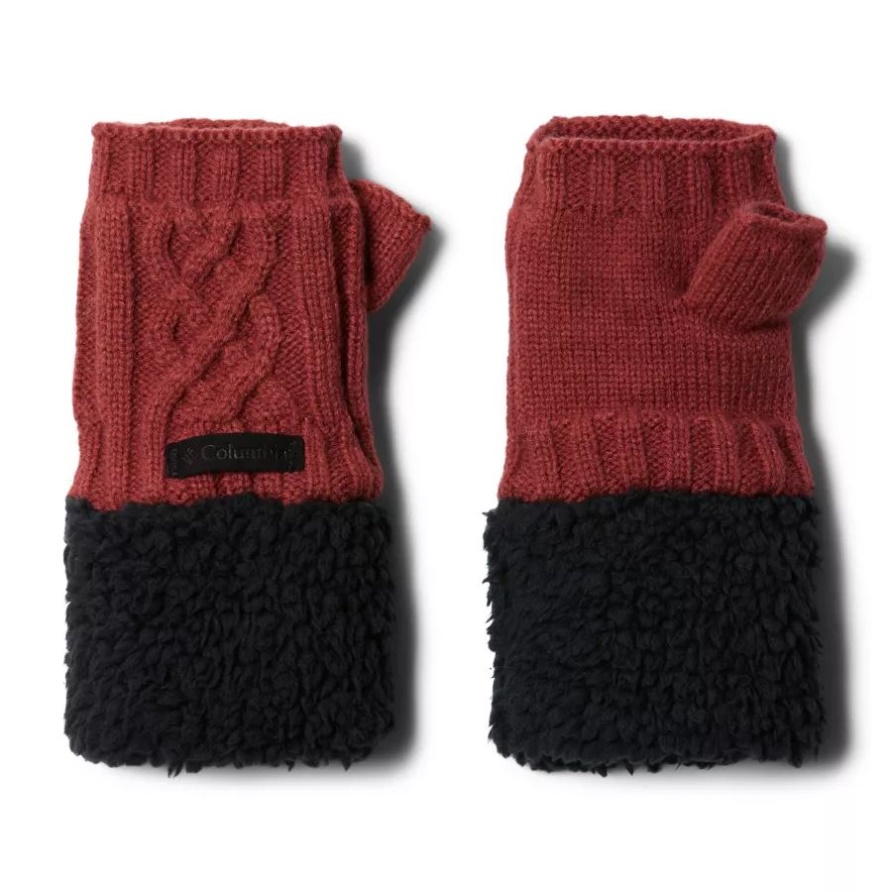 Fingerlose Kabelgebundene Cutie-handschuhe Für Damen Columbia Marsala Rot