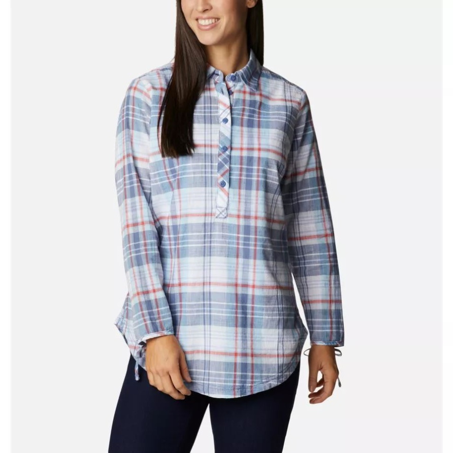 Damen Camp Henry II Tunika Columbia Faded Sky Plaid
