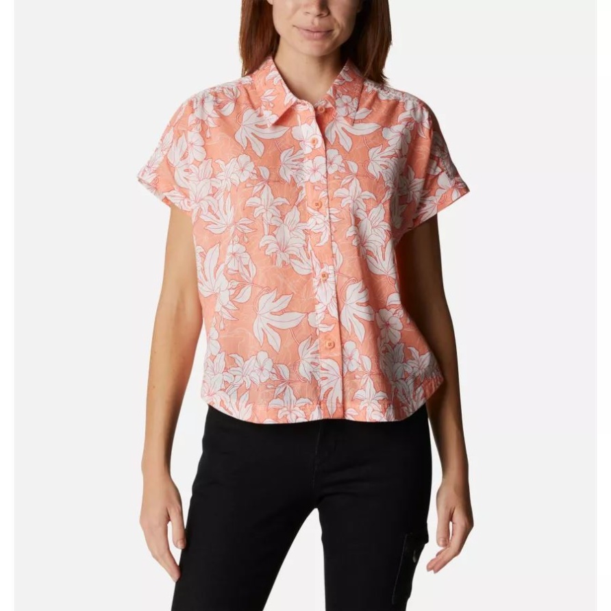 Kurzarmshirt Camp Henry Iv Für Damen Columbia Korallenriff Lakeshore Floral