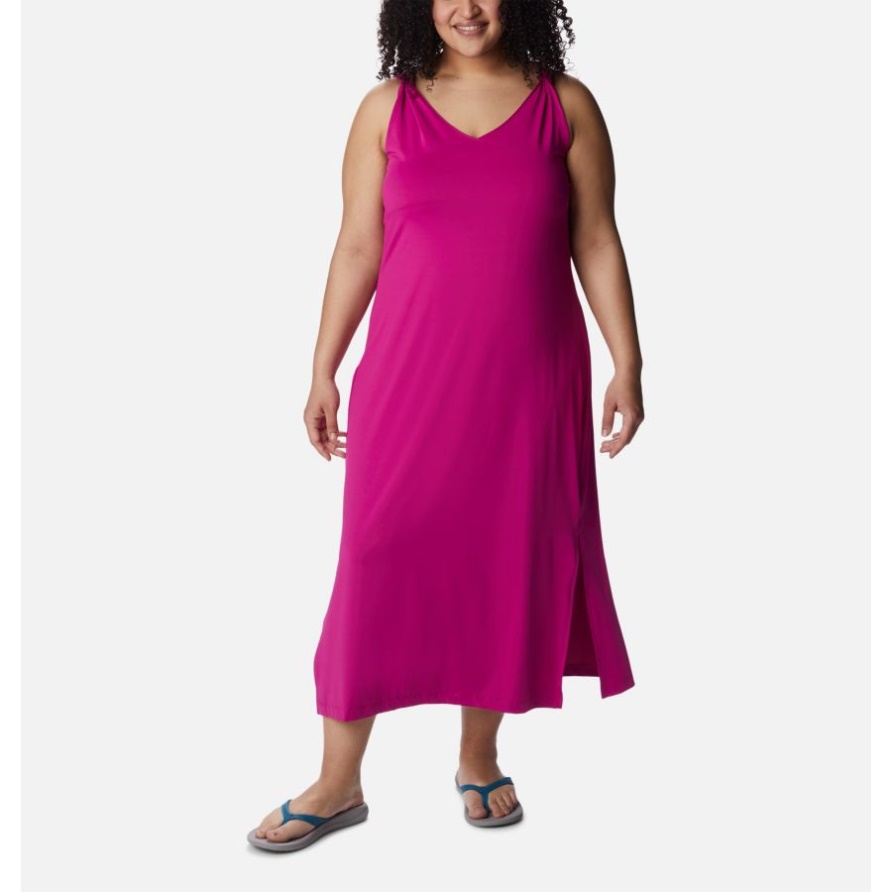Chill River Midikleid Für Damen Plus Größe Wild Fuchsia Columbia