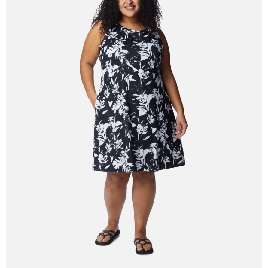 Kleid Mit Chill-River-Aufdruck Für Damen In Übergröße Schwarz/Pop Flora Columbia