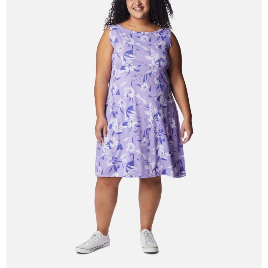 Kleid Mit Chill-River-Aufdruck Für Damen In Übergröße, Frosted Purple/Pop Flora Tonal Columbia