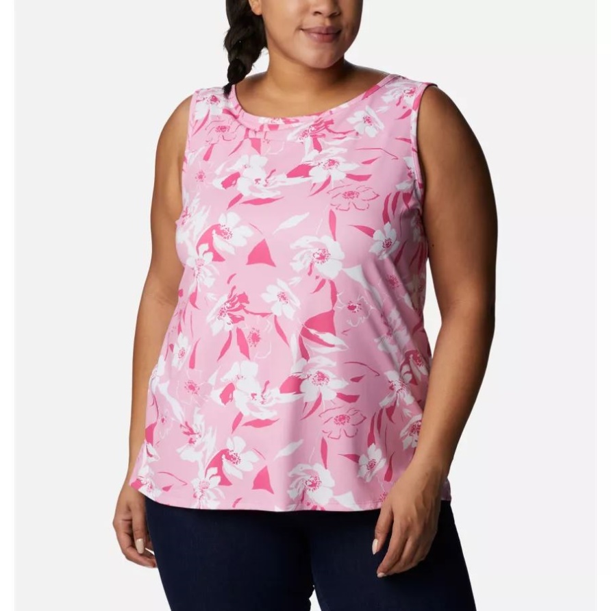 Chill River Tanktop Für Damen In Übergröße Columbia Wild Rose/Pop Flora Ton-in-Ton