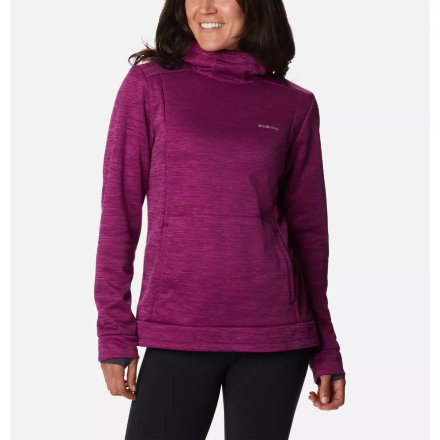 Damen-Fleecepullover Claudia Ridge Marionberry Heather Columbia