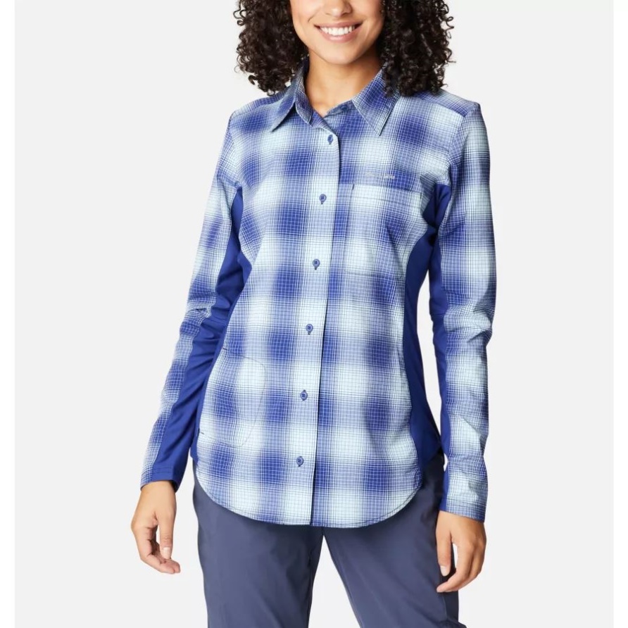Claudia Ridge Langarmhemd Für Damen Columbia Dark Sapphire Soft Ombre