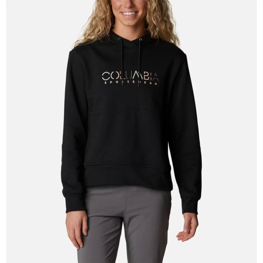 Columbia Lodge Hoodie Für Damen Columbia Black/Columbia Stencil