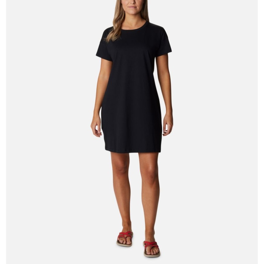 Columbia Park Bedrucktes Damenkleid Columbia Schwarz