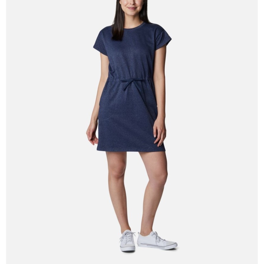 Columbia Trek French Terry Kleid Für Damen Collegiate Navy Heather Columbia