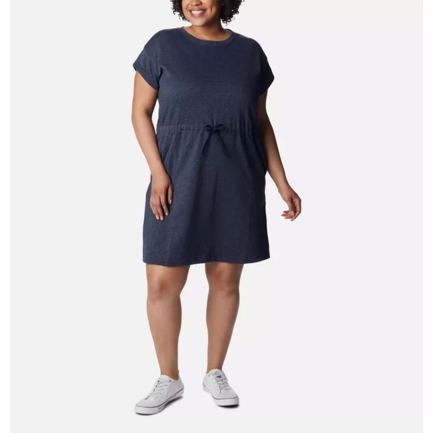 Columbia Trek French Terry Kleid Für Damen In Übergröße Collegiate Navy Heather Columbia