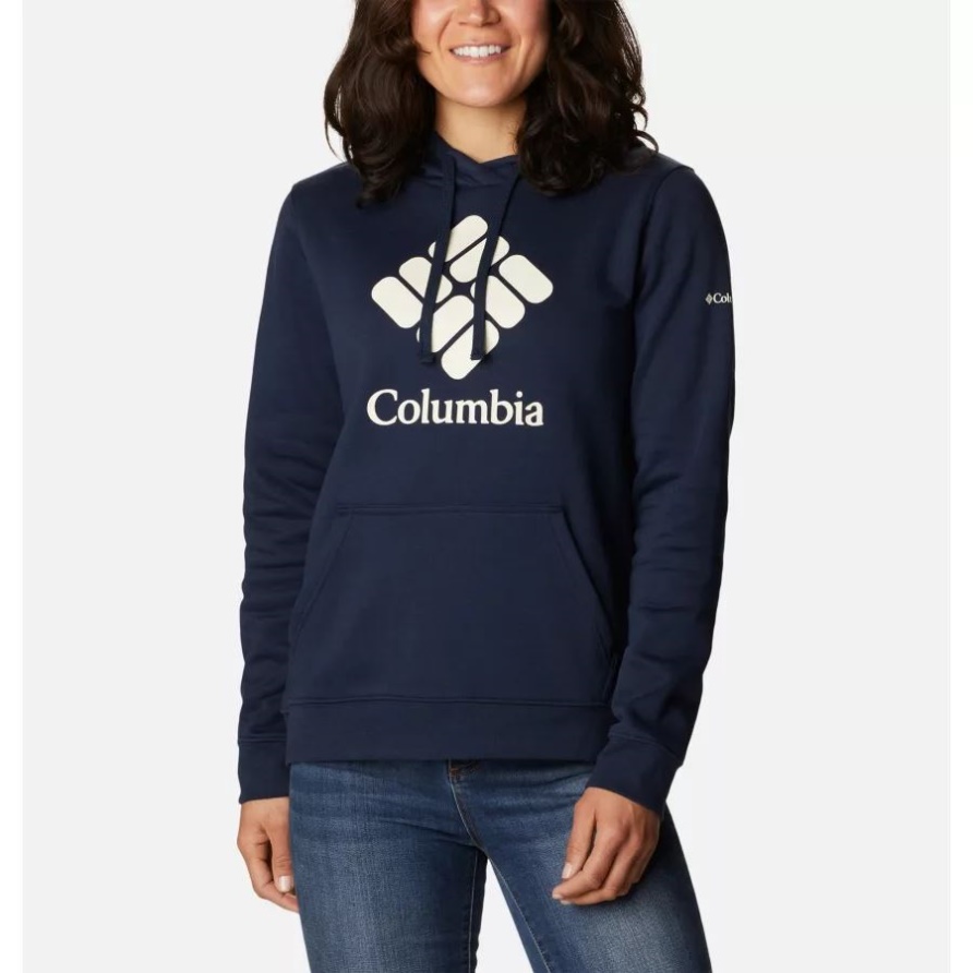 Columbia-Trek-Grafik-Hoodie Für Damen Collegiate Navy/Stacked Gem Columbia