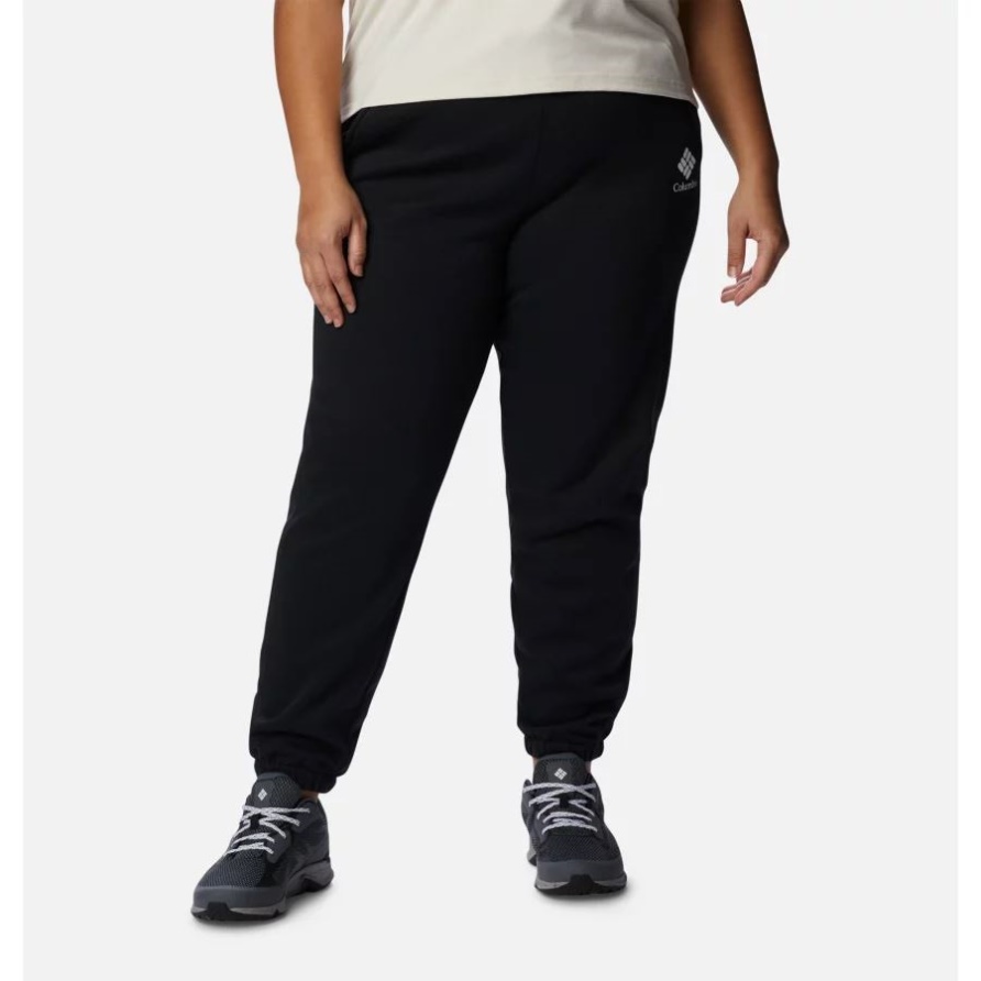 Columbia Trek Jogginghose Für Damen In Großen Größen Schwarz/weiß Csc Stacked Logo Columbia