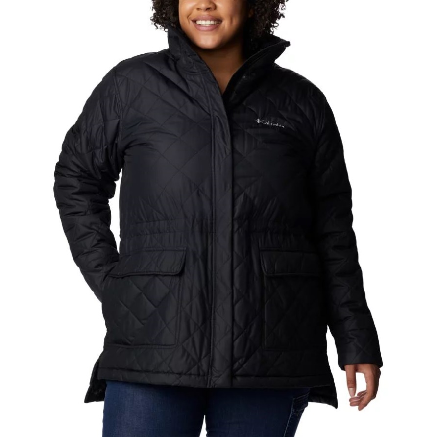 Neuheitsjacke Mit Kupferfarbenem Wappen Für Damen Plus Größe Columbia Black