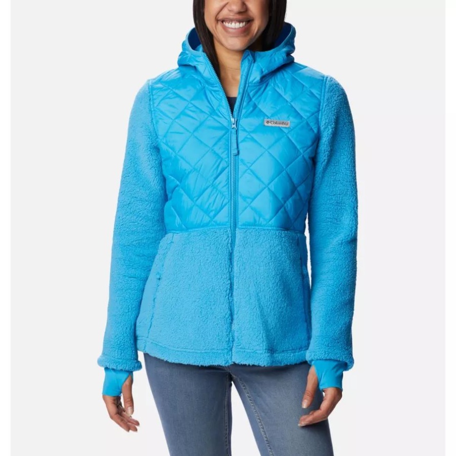 Kapuzen-Fleecejacke Mit Haubenspitze Für Damen Columbia Blue Chill